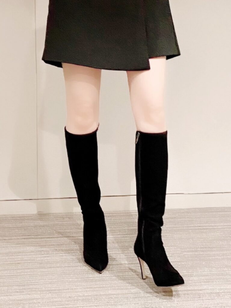 DIANA購入品「シルエットにうっとり☆レザーフィットブーツ」の履き 
